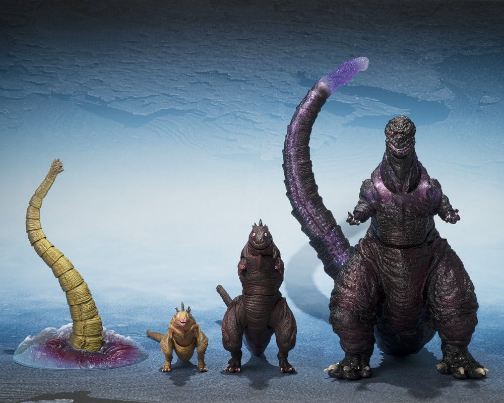 Bandai Tamashii Nations Godzilla 2016 S.H.MonsterArts The Second Form Thrid Form Giant Unidentified Creature 3er-Pack