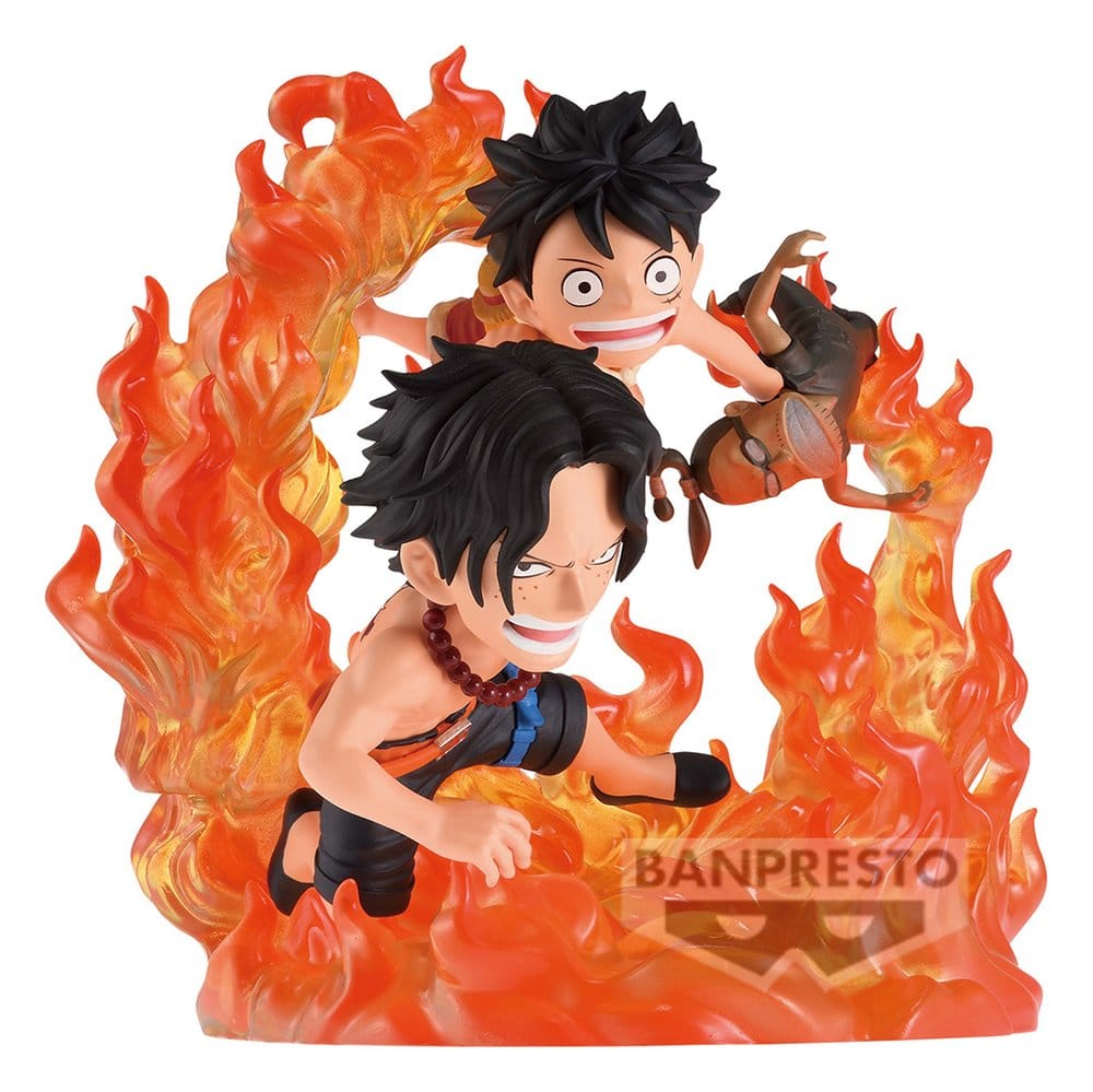 Banpresto One Piece Portgas D. Ace & Monkey D. Ruffy (Marineford) World Collectable Figure Log Stories Figur