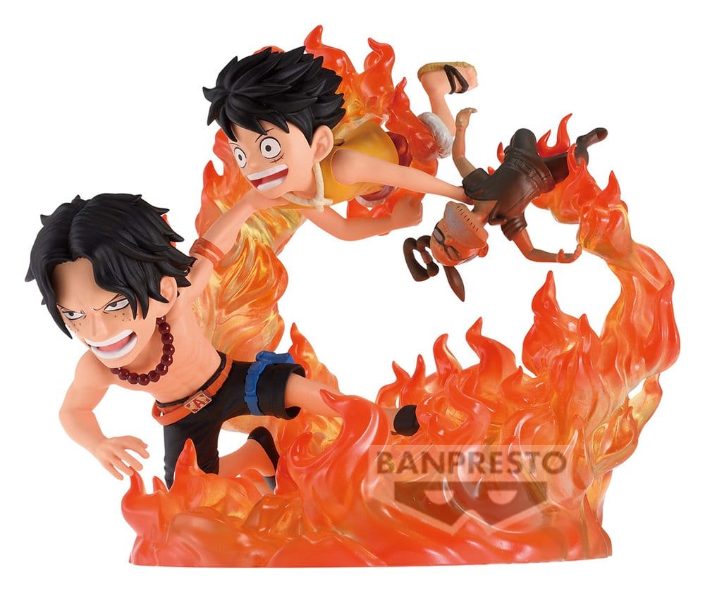 Banpresto One Piece Portgas D. Ace & Monkey D. Ruffy (Marineford) World Collectable Figure Log Stories Figur