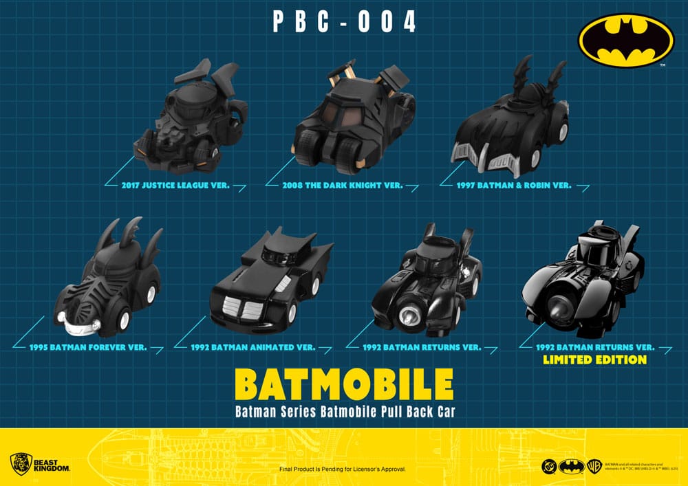 Beast Kingdom Toys Batman Pull Back Car Series Blind Box 6er-Pack Rückzug-Autos