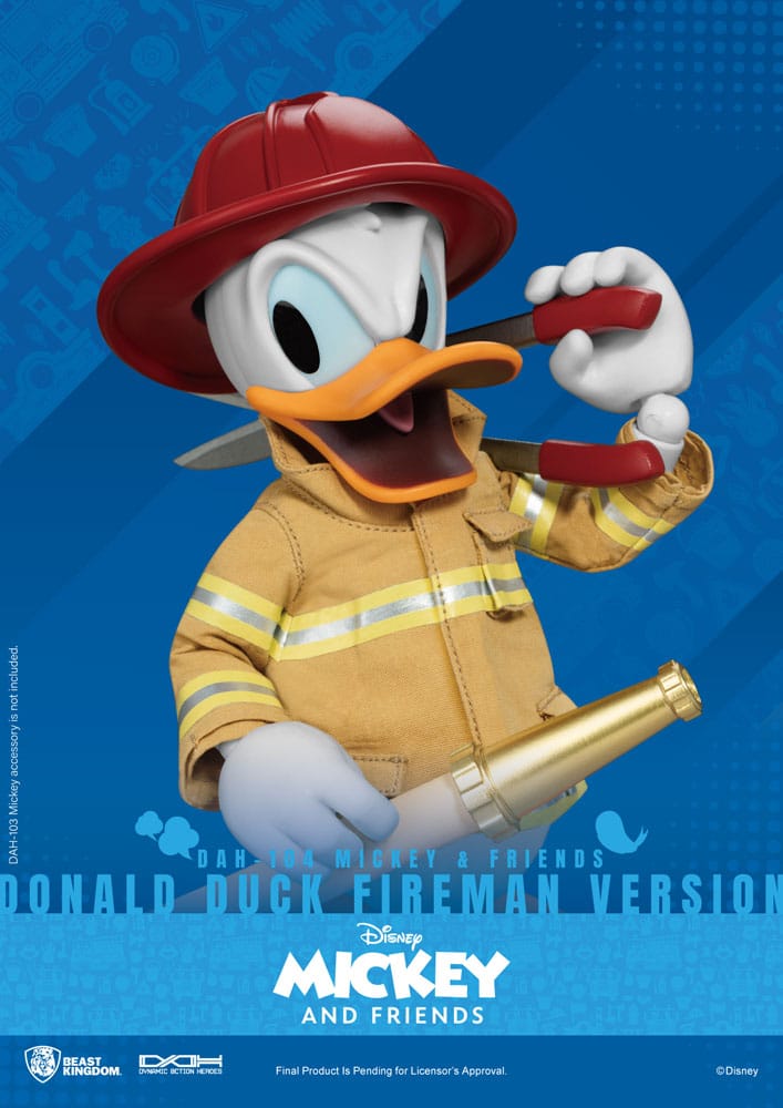 Beast Kingdom Toys Mickey & Friends Donald Duck Fireman Ver. Dynamic 8ction Heroes 1/9 Actionfigur