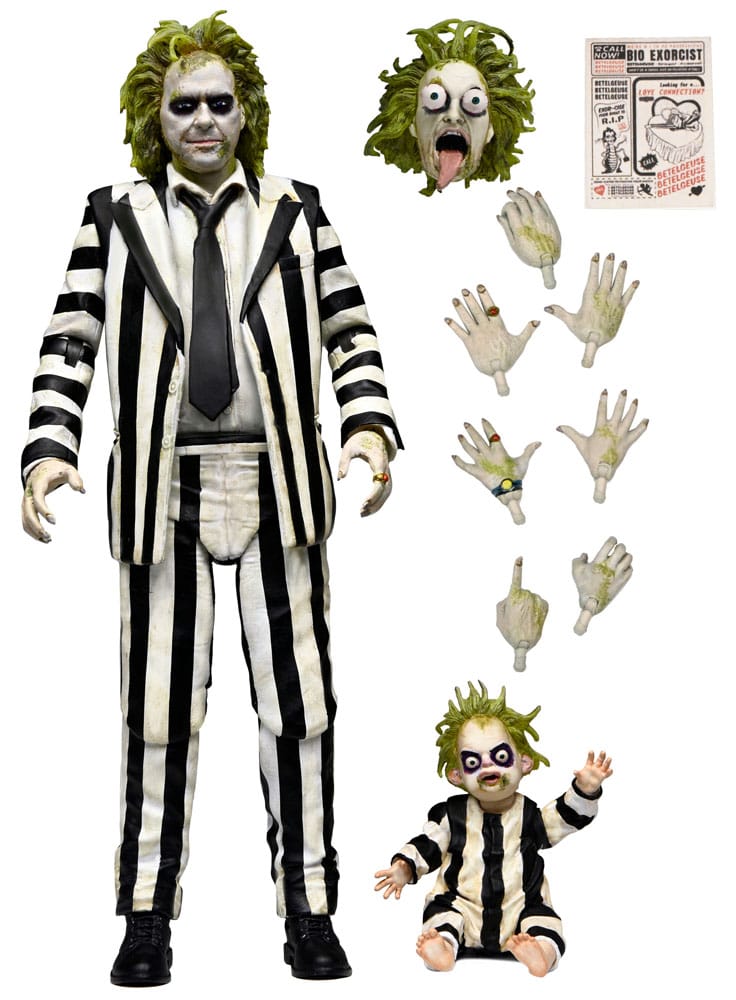 Beetlejuice Beetlejuice - Ultimate Striped Suit Beetlejuice 18 cm Actionfigur NECA
