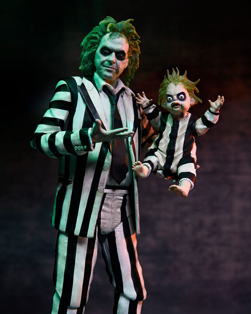 Beetlejuice Beetlejuice - Ultimate Striped Suit Beetlejuice 18 cm Actionfigur NECA