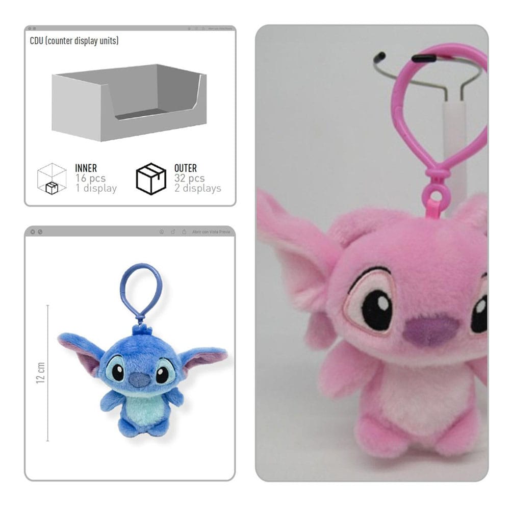Cerdá Lilo & Stitch Plüsch-Schlüsselanhänger Sortiment (24)