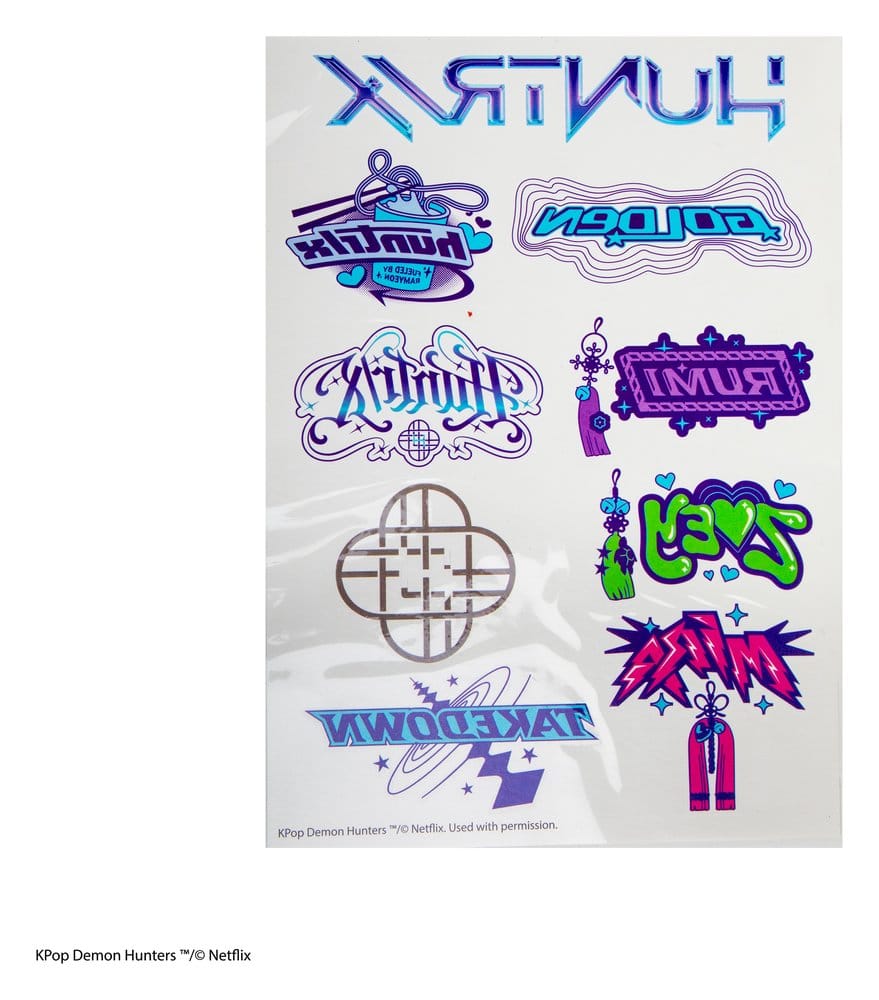 Cinereplicas KPop Demon Hunters KPop Demon Hunters Tattoo-Sticker