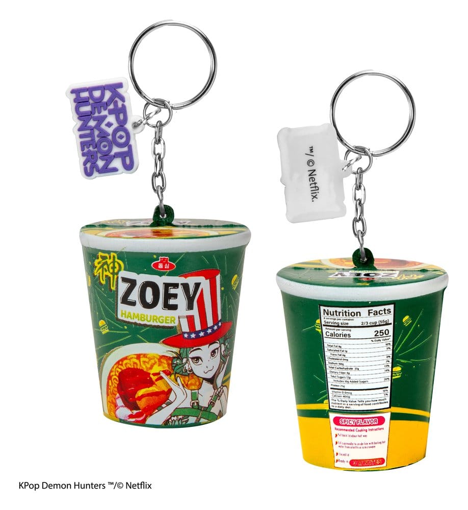 Cinereplicas KPop Demon Hunters Zoey Hamburger Noodles Squishy Schlüsselanhänger