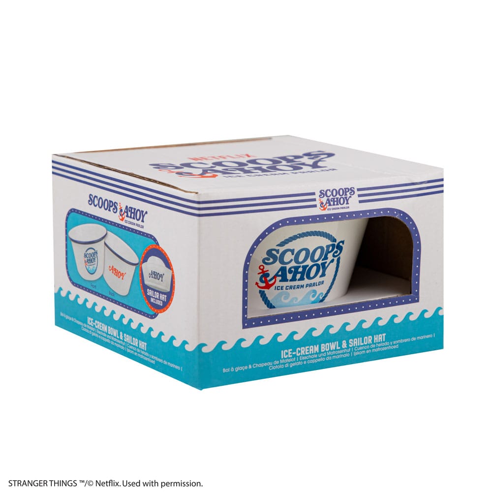 Cinereplicas Stranger Things Scoops Ahoy Eiscreme-Schüssel mit Matrosenmütze