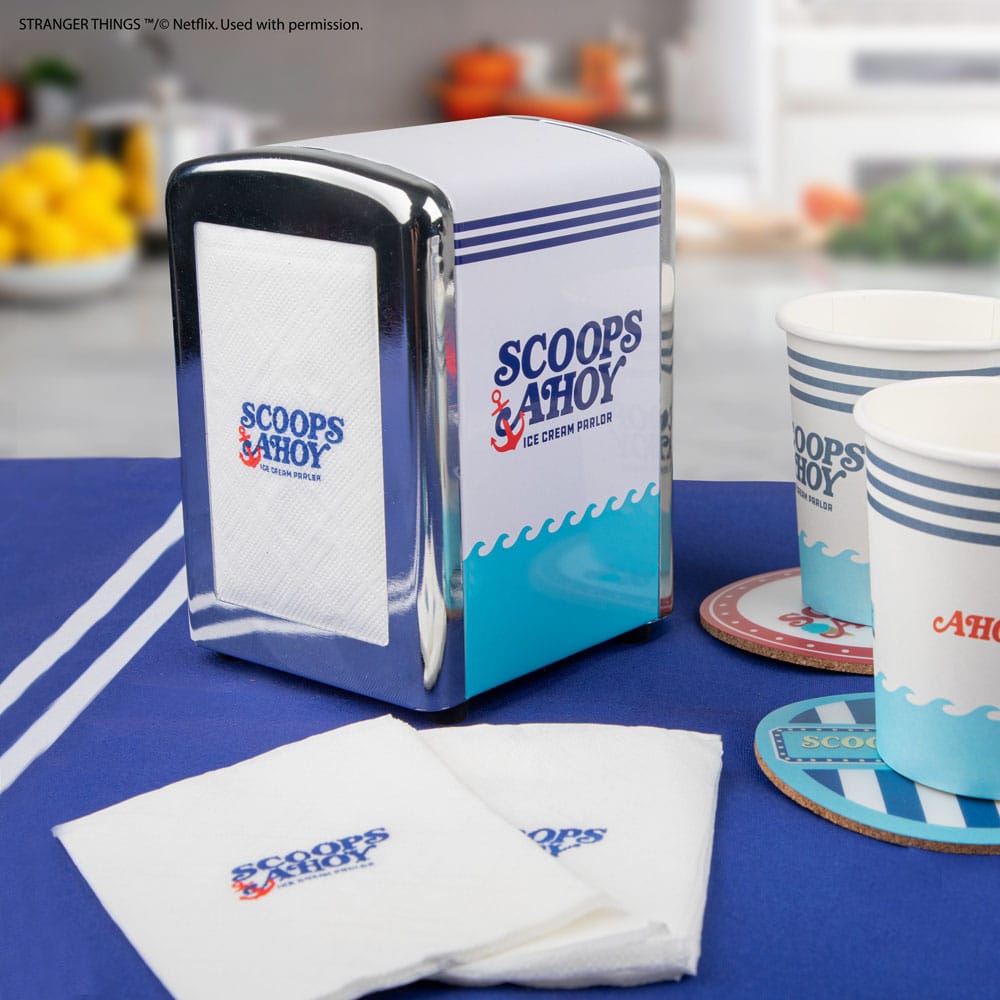 Cinereplicas Stranger Things Scoops Ahoy Serviettenhalter-Set
