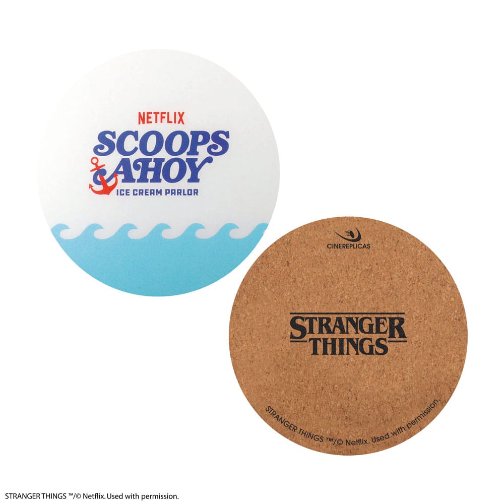 Cinereplicas Stranger Things Scoops Ahoy Untersetzer 4er-Pack