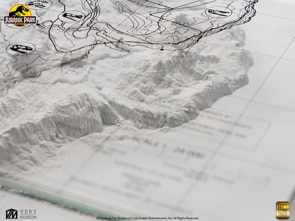 Elite Creature Collectibles Jurassic Park Isla Nublar Topographische Karte