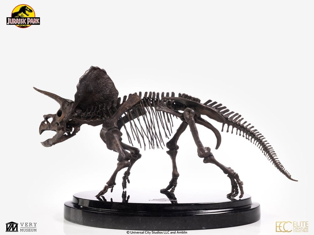 Elite Creature Collectibles Jurassic Park Triceratops Fossil Skeleton Bronze 1/24 Statue