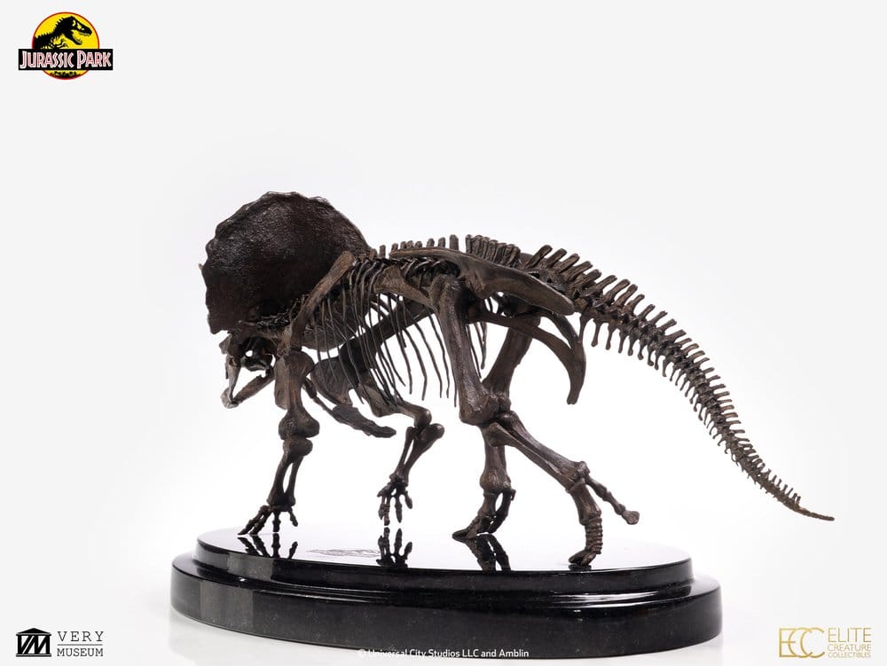 Elite Creature Collectibles Jurassic Park Triceratops Fossil Skeleton Bronze 1/24 Statue