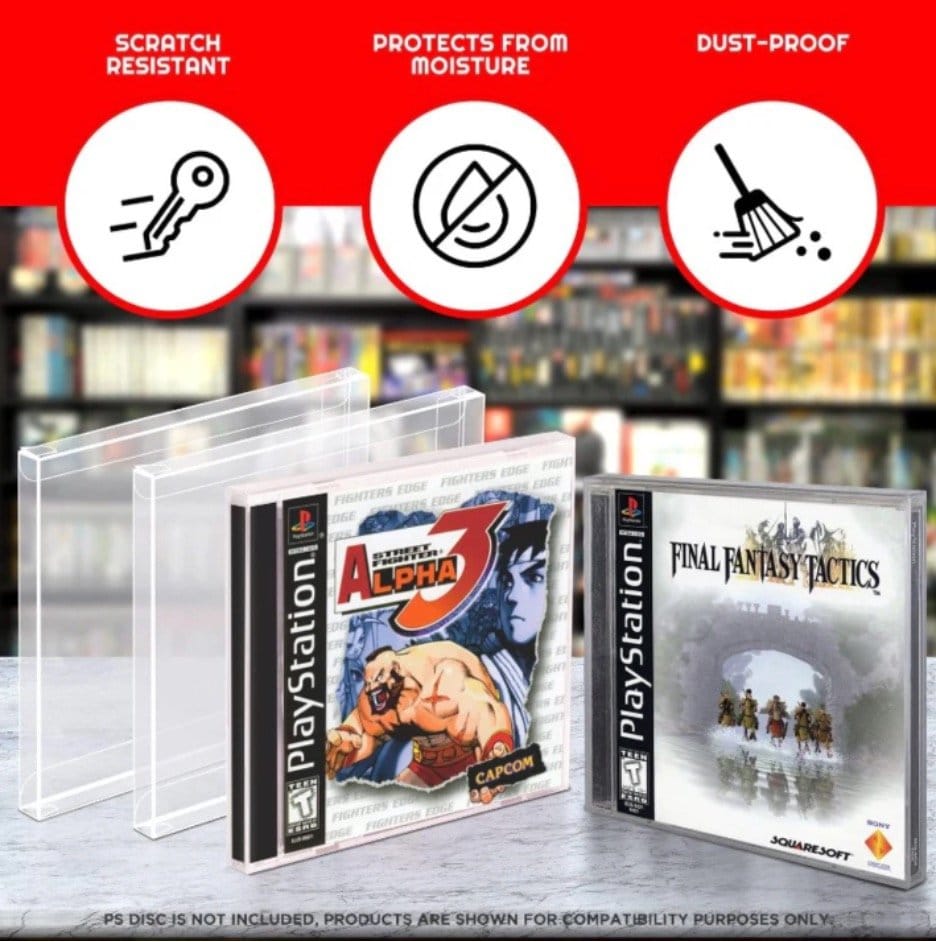 Evoretro Nintendo PS1/Single CD/Dreamcast (Jewel Case) PET Gehäuse 25er-Pack Games