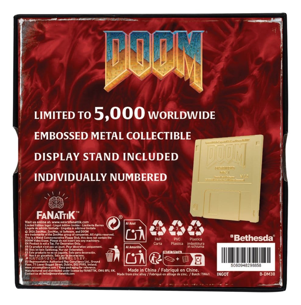 FaNaTtik Doom Floppy Disk Gold Plated Limited Edition Replik