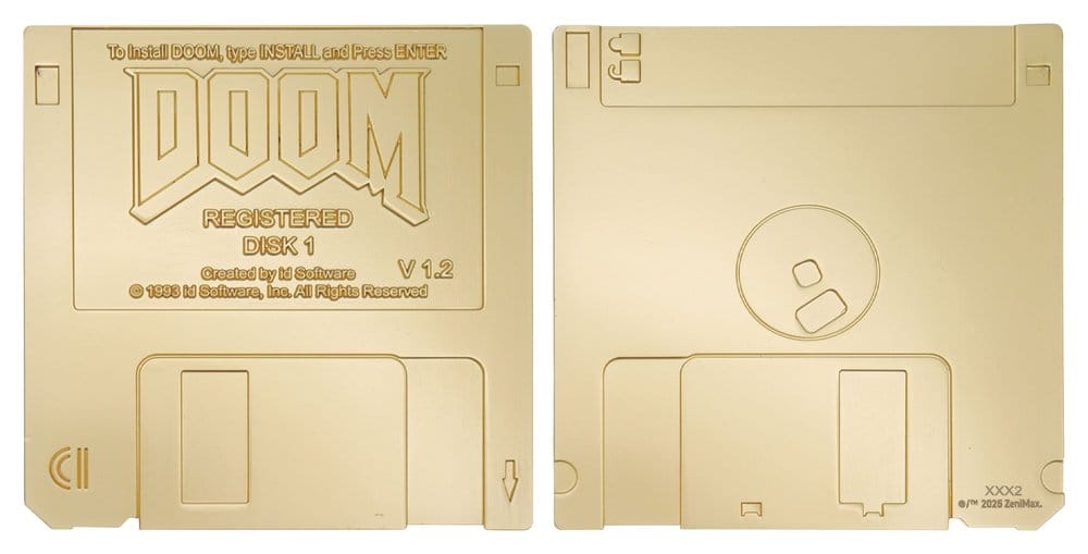 FaNaTtik Doom Floppy Disk Gold Plated Limited Edition Replik