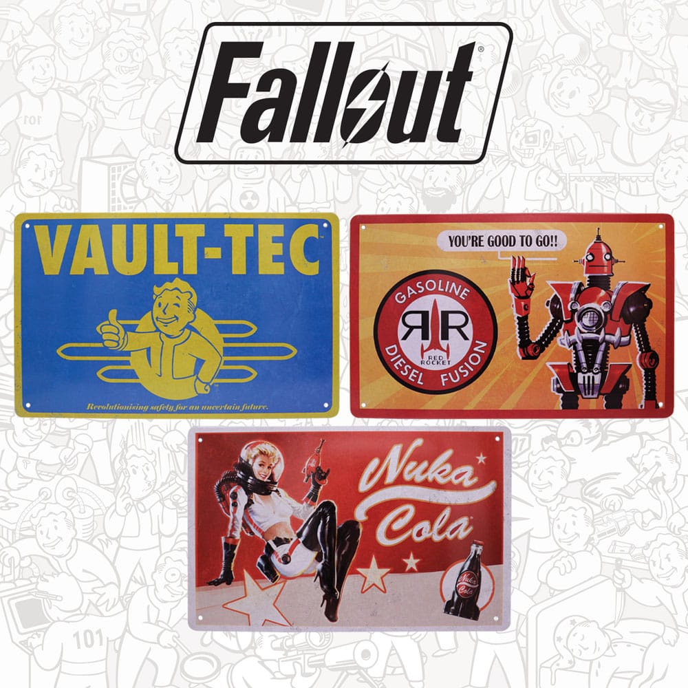 FaNaTtik Fallout Brands 3er Set Blechschilder