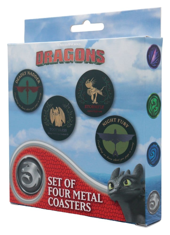 FaNaTtik How to Train Your Dragon Dragon Printed Metal 4-Pack Untersetzer