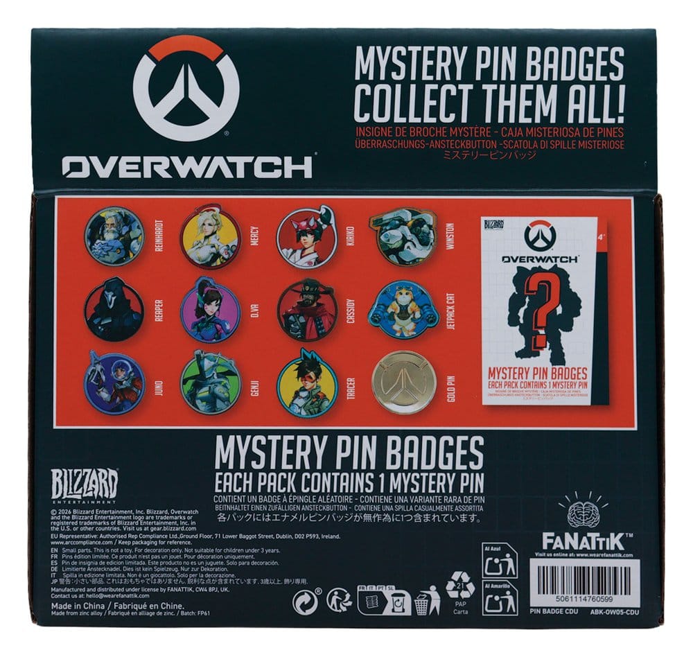 FaNaTtik Overwatch Mystery Ansteck-Pins Blind Box Sortiment (12)
