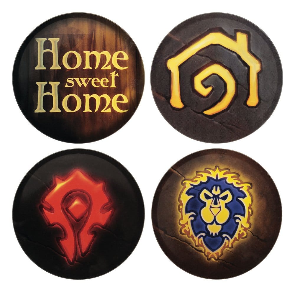 FaNaTtik World Of Warcraft 4er-Pack Bedrucktes Metall Untersetzer