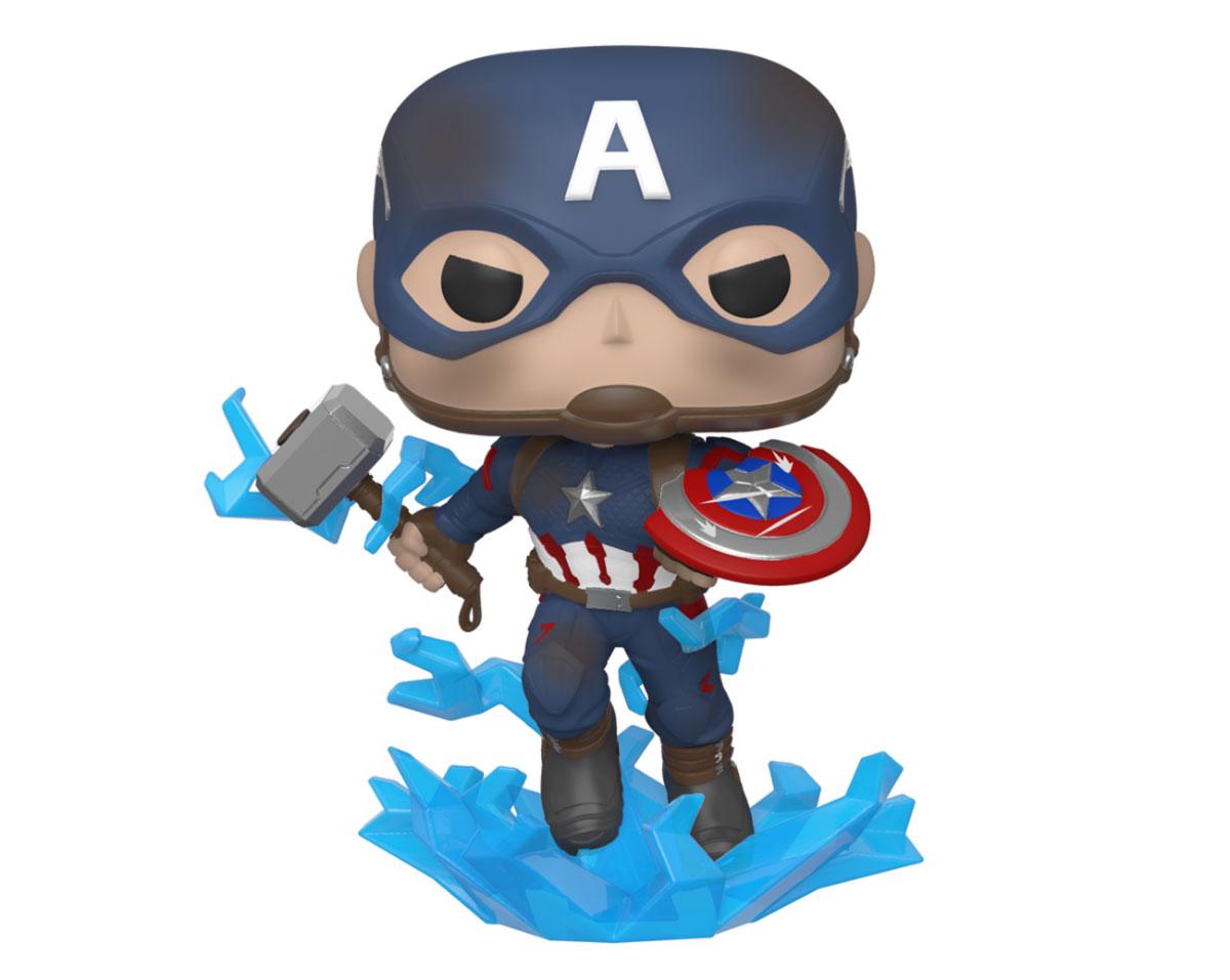 Funko Avengers Endgame Captain America w/Broken Shield & Mjölnir POP! Movies Vinyl Figur