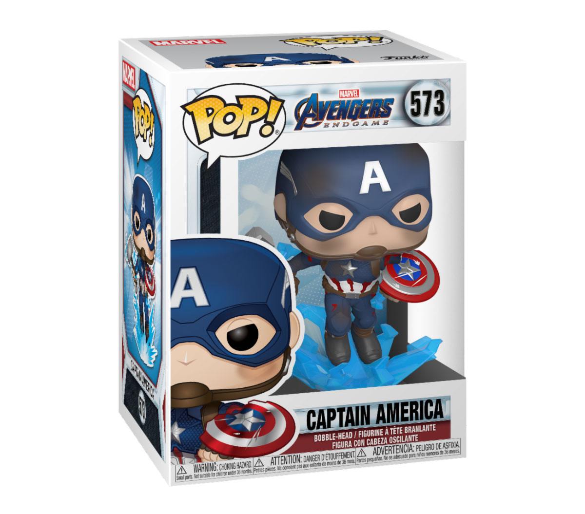 Funko Avengers Endgame Captain America w/Broken Shield & Mjölnir POP! Movies Vinyl Figur