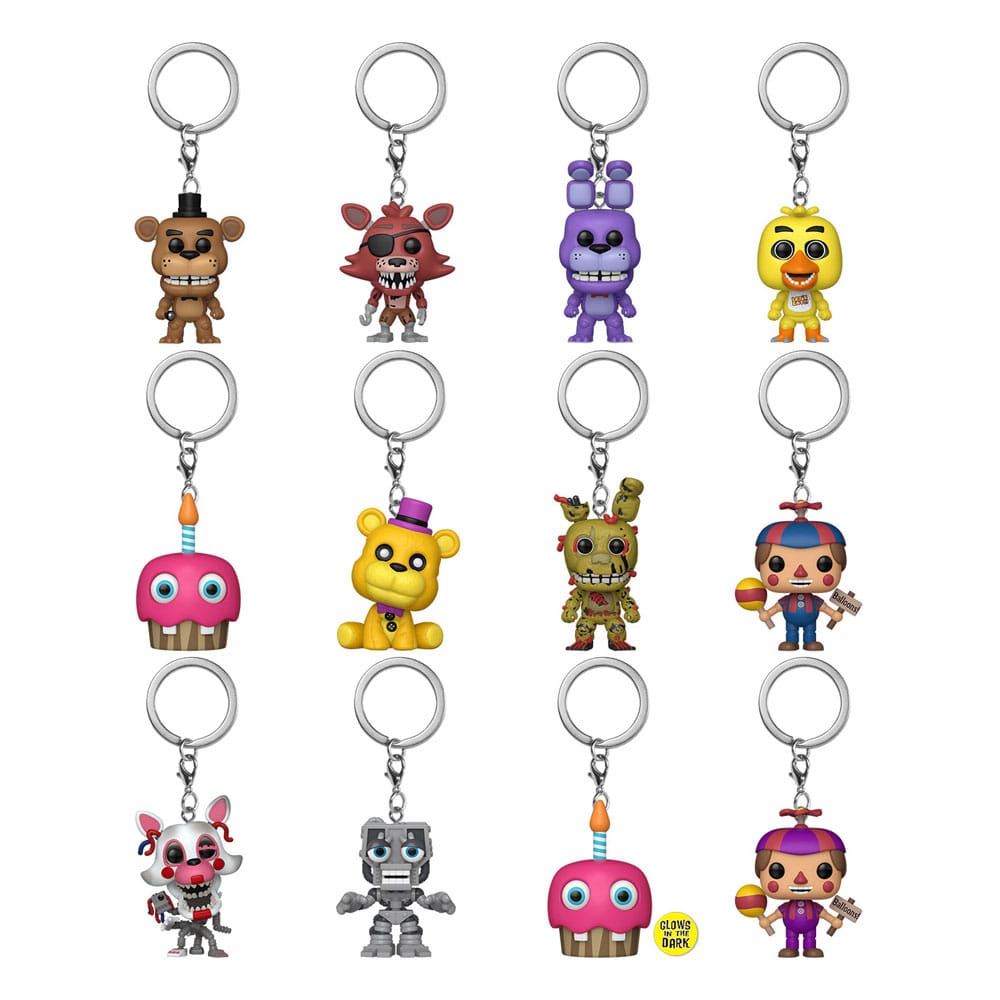 Funko Five Nights at Freddy's Classic Display (12) POP! Vinyl Schlüsselanhänger