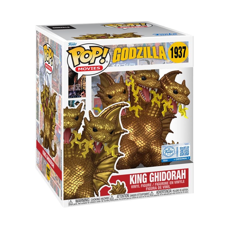 Funko *heo Exclusive Edition* Godzilla King Ghidora (Electric) Super Sized POP! Movies Vinyl Figur