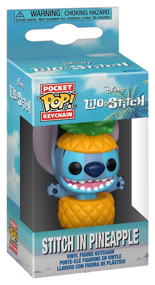 Funko Lilo&Stitch Stitch in pineapple Display (12) POP! Vinyl Schlüsselanhänger