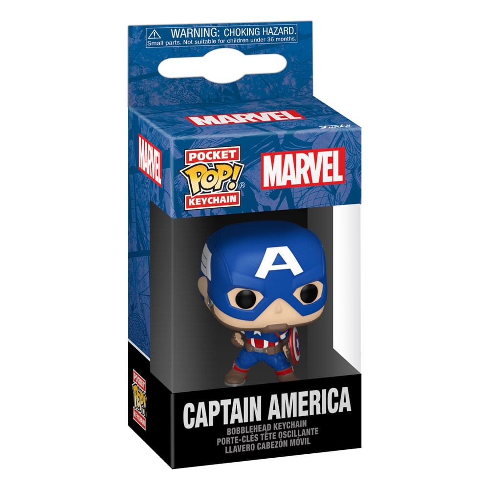 Funko Marvel New Classics - Captain America POP! Display (12) Vinyl Schlüsselanhänger