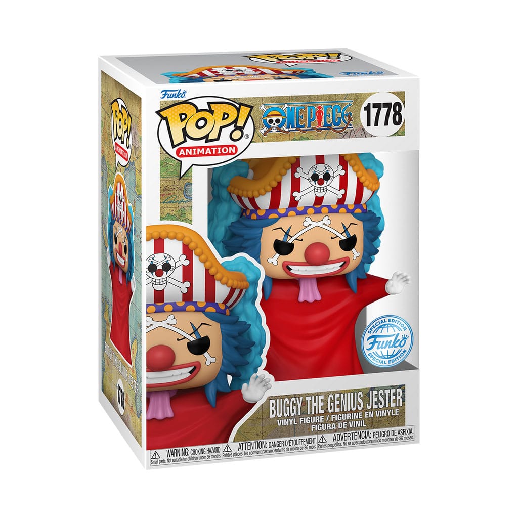 Funko One Piece Buggy the Genius Jester Exclusive POP! Animation Vinyl Figur
