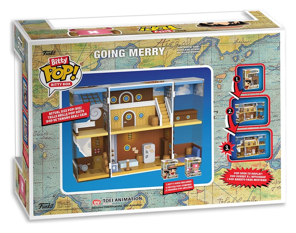Funko One Piece Going Merry Bitty POP! Bitty Box Display mit 2 Vinyl Figuren