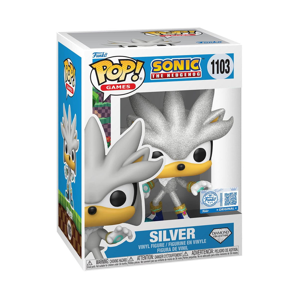 Funko Sonic The Hedgehog Silver The Hedgehog (FL) POP! Games Vinyl Figur