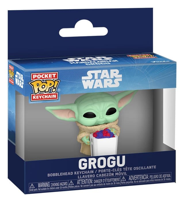 Funko Star Wars The Mandalorian and Grogu Grogu with Popcorn Display (12) Pocket POP! Vinyl Schlüsselanhänger