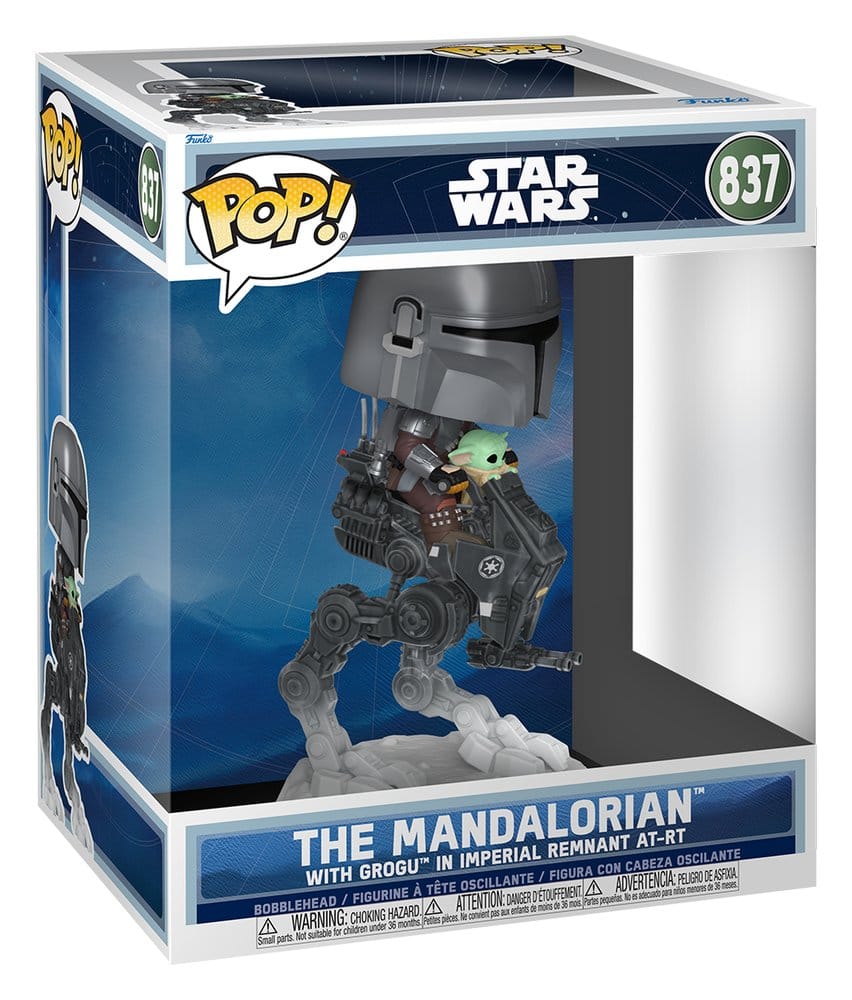 Funko Star Wars The Mandalorian and Grogu The Mandalorian with Grogu in Imperial Remnant AT-RT POP! Rides Deluxe Vinyl