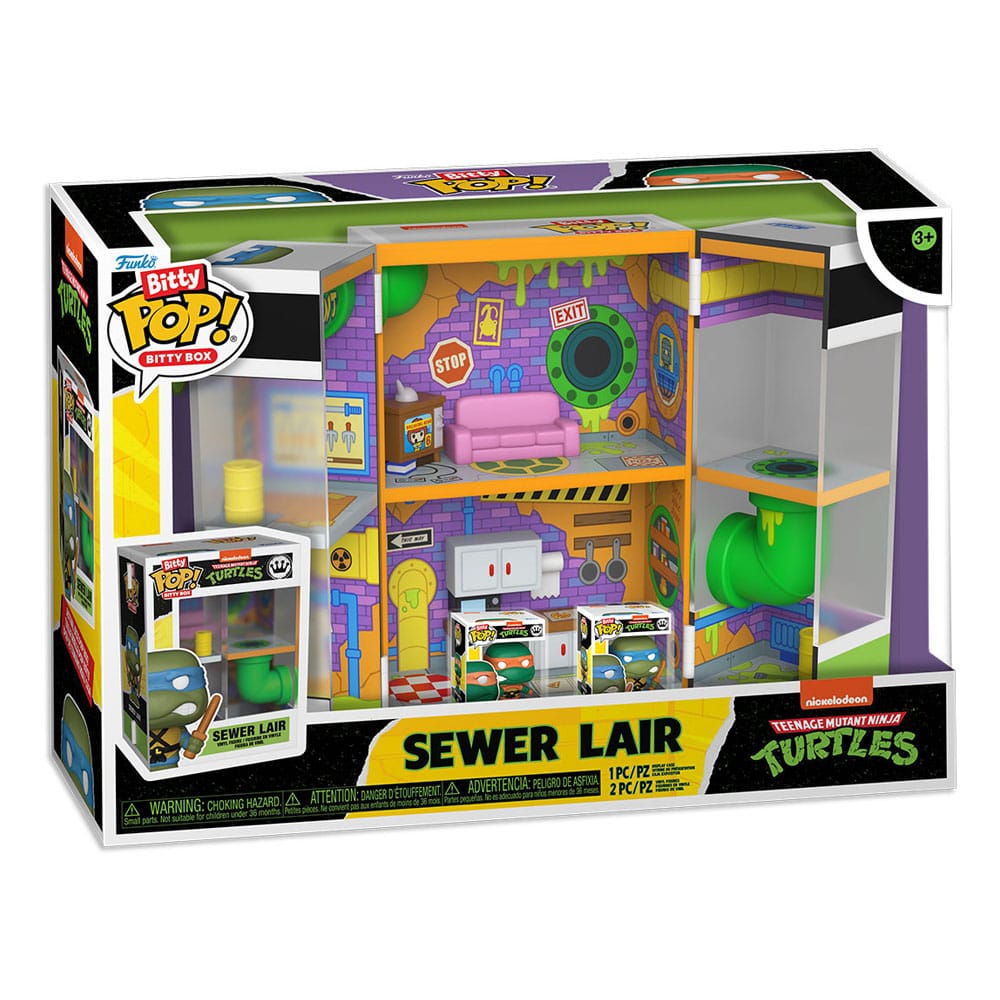 Funko Teenage Mutant Ninja Turtles Sewer Lair Bitty POP! Bitty Box Display mit 2 Vinyl Figuren
