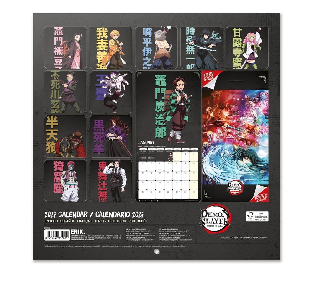 Grupo Erik Demon Slayer 2027 Wandkalender