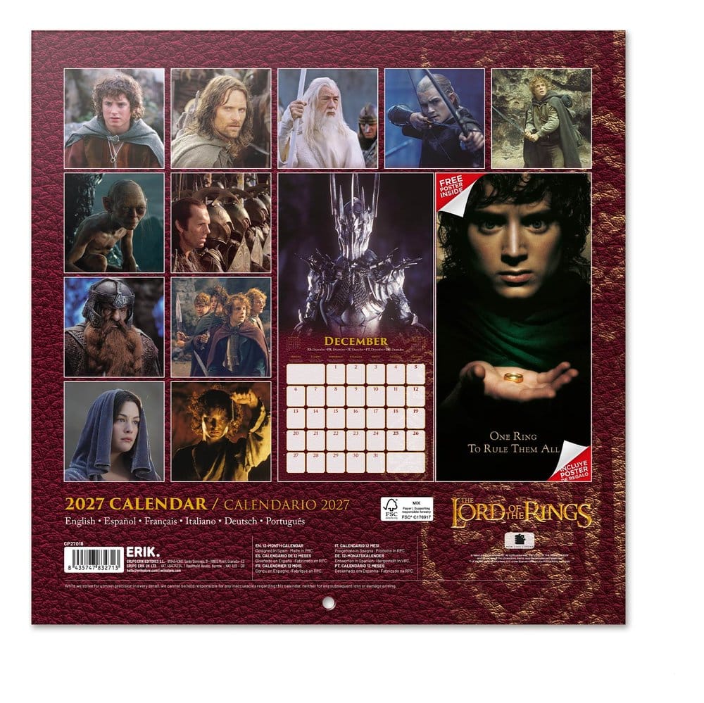 Grupo Erik Der Herr Der Ringe Wandkalender 2027