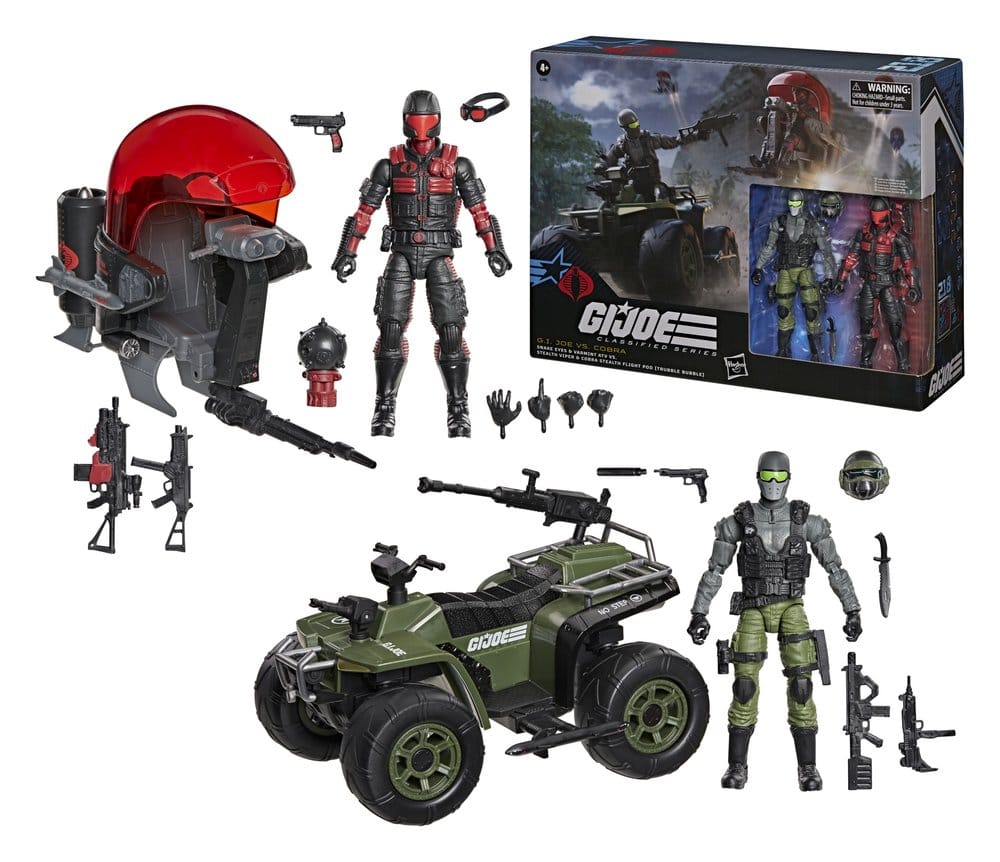 Hasbro G.I. Joe Classified Series Snake Eyes Varmint ATV Stealth Viper Cobra Stealth Flight Pod Trubble Bubble