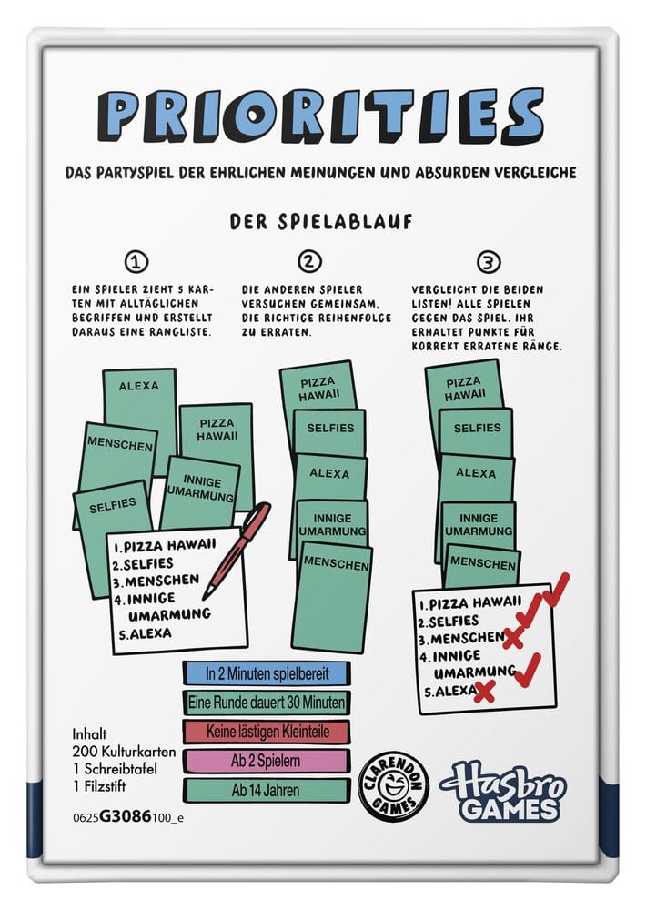 Hasbro Priorities *Deutsche Version* Kartenspiel