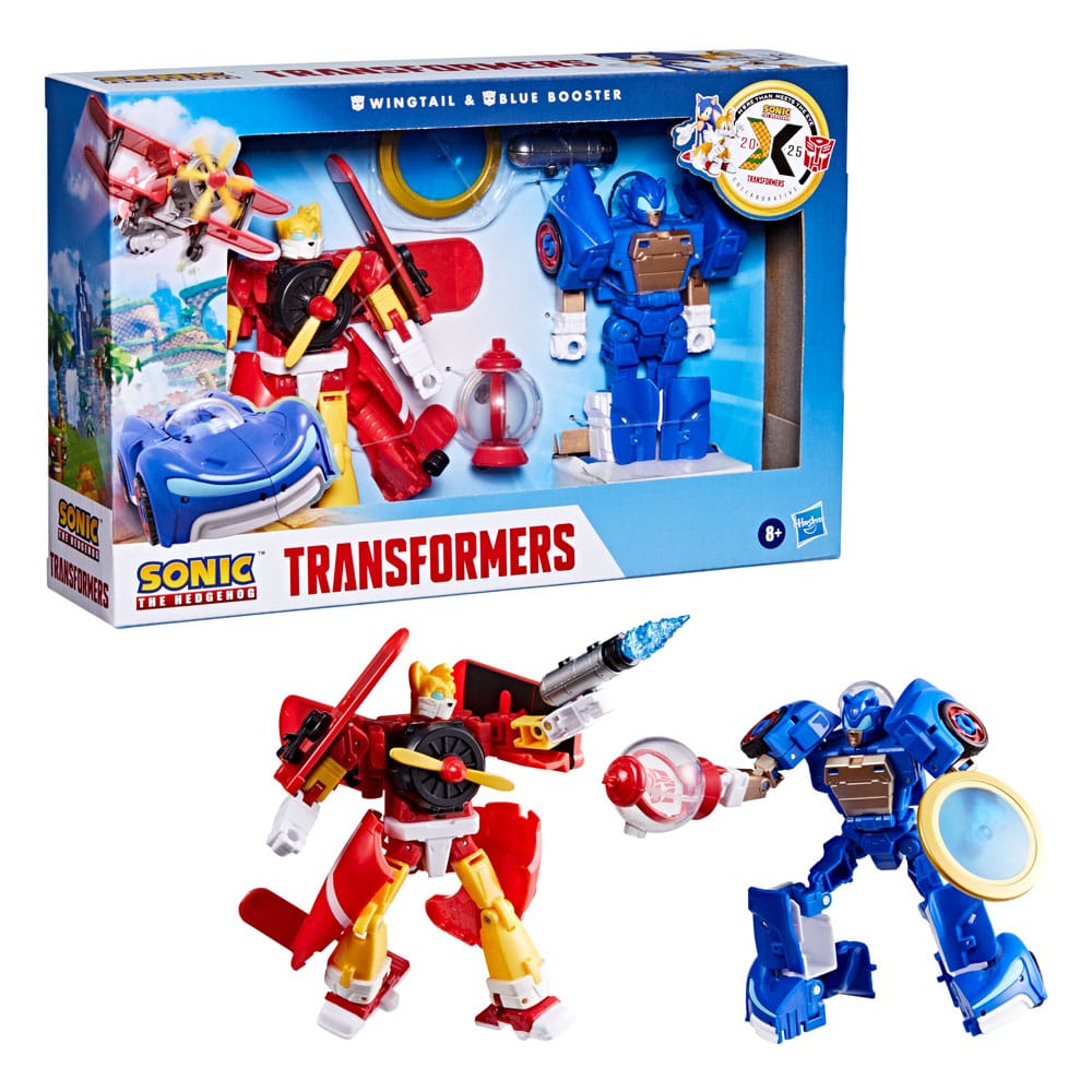 Hasbro Sonic the Hedgehog x Transformers Actionfiguren 2er-Pack Wingtail & Blue Booster