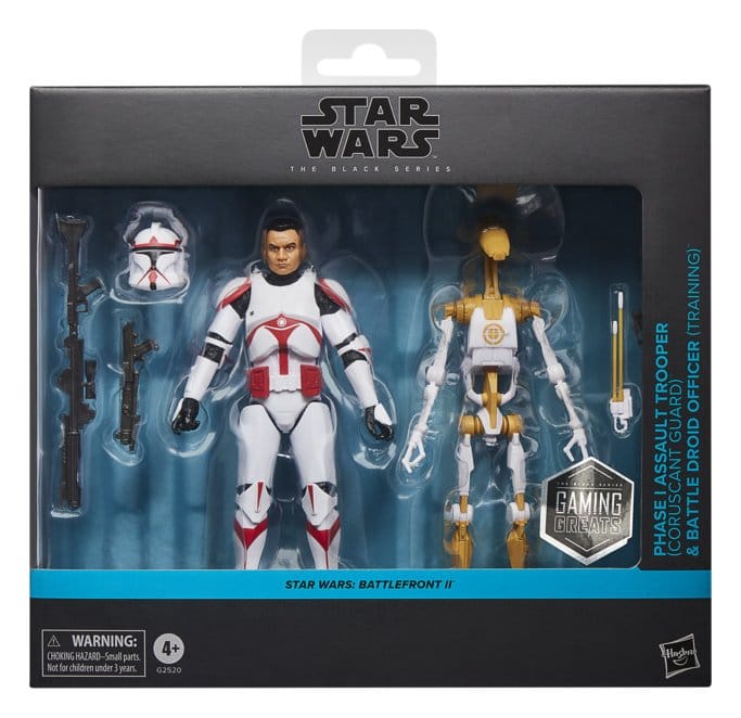 Hasbro Star Wars Battlefront II Phase I Assault Trooper & Battle Droid Officer Black Series 2er-Pack Actionfiguren