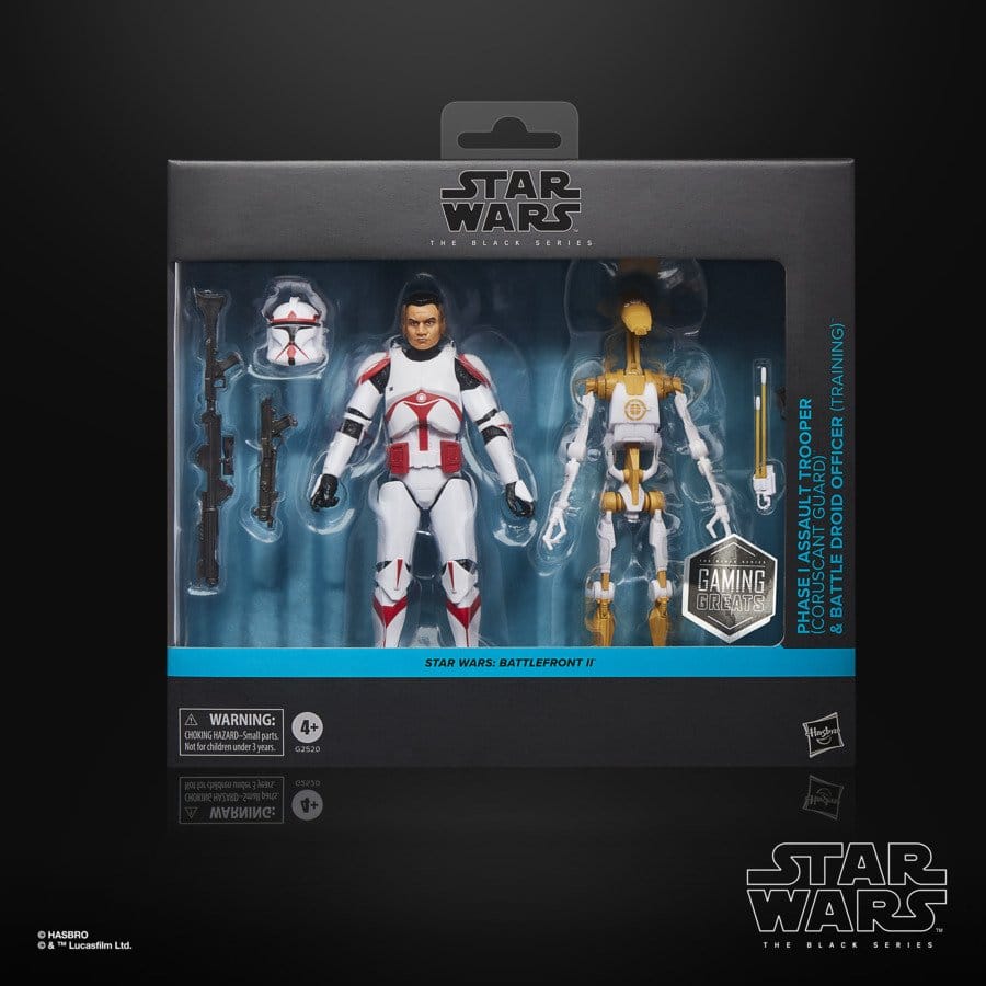 Hasbro Star Wars Battlefront II Phase I Assault Trooper & Battle Droid Officer Black Series 2er-Pack Actionfiguren