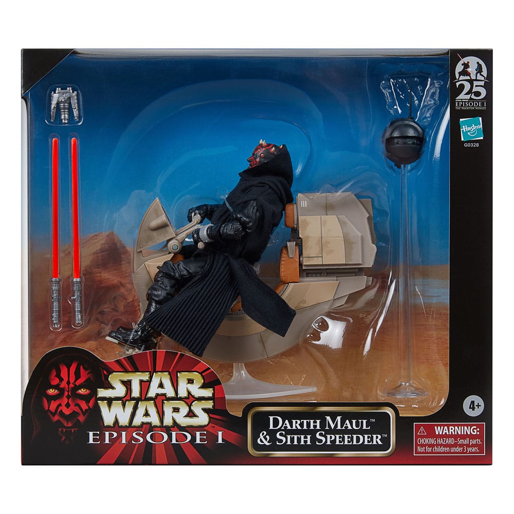 Hasbro Star Wars Episode I Darth Maul & Sith Speeder Black Series Fahrzeug mit Actionfigur