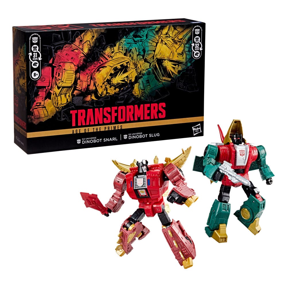 Hasbro Transformers Age of the Primes G2 Universe Dinobots Snrawl & Slug Leader Class 2er-Pack Actionfiguren