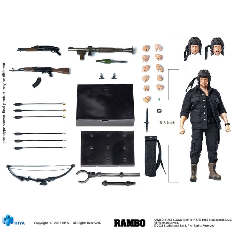 Hiya Toys Rambo First Blood II John Rambo Exquisite Super Series 1/12 Actionfigur