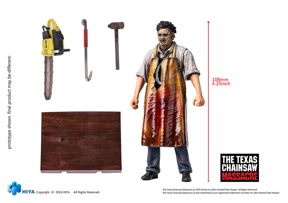 Hiya Toys Texas Chainsaw Massacre (1974) LeatherFace Killing Mask Exquisite Mini 1/18 Actionfigur