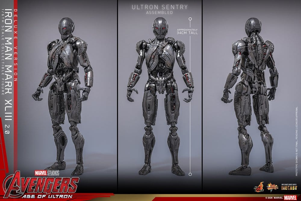 Hot Toys Avengers: Age of Ultron Movie Masterpiece Diecast Actionfigur 1/6 Iron Man Mark XLIII (2.0) (Deluxe Version)