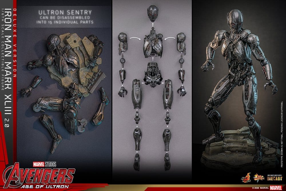 Hot Toys Avengers: Age of Ultron Movie Masterpiece Diecast Actionfigur 1/6 Iron Man Mark XLIII (2.0) (Deluxe Version)