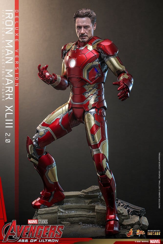 Hot Toys Avengers: Age of Ultron Movie Masterpiece Diecast Actionfigur 1/6 Iron Man Mark XLIII (2.0) (Deluxe Version)