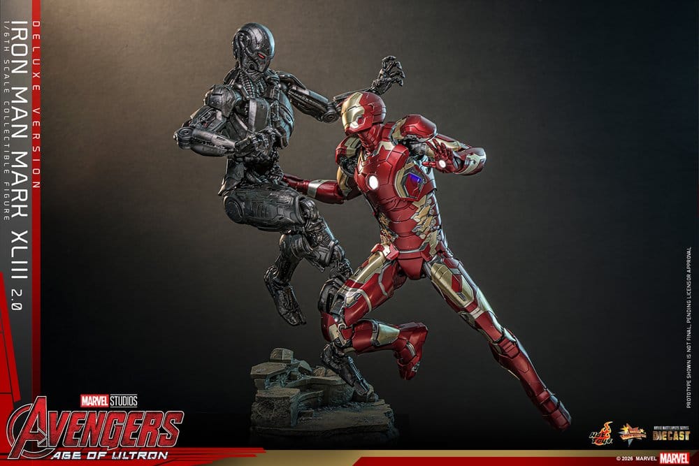 Hot Toys Avengers: Age of Ultron Movie Masterpiece Diecast Actionfigur 1/6 Iron Man Mark XLIII (2.0) (Deluxe Version)